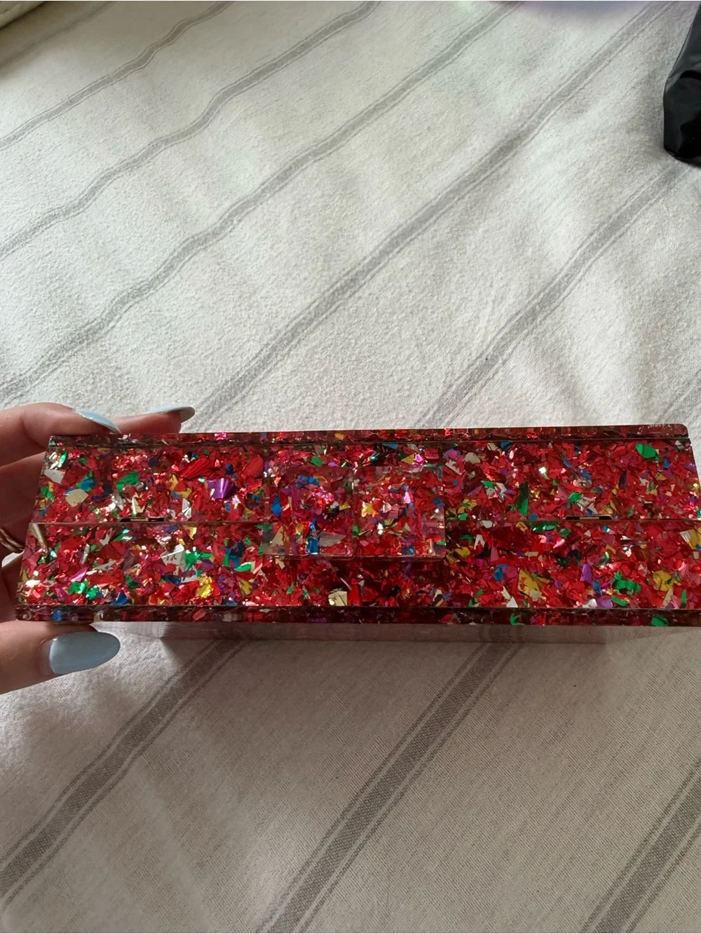Red Confetti Acrylic Clutch - Women Bags
